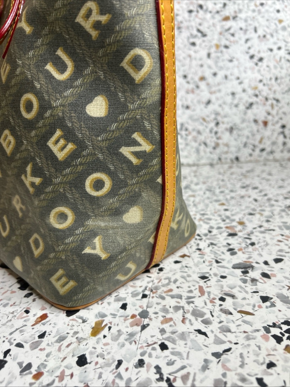 Dooney And Bourke East West Tote Y2K-era "Crossword" or "It" Collection - Picture 9 of 16